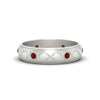 Load image into Gallery viewer, bezel-set-ruby-mens-wedding-band-in-white-gold-fdm1284grudr-nl-wg