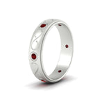 Load image into Gallery viewer, bezel-set-ruby-mens-wedding-band-in-white-gold-fdm1284grudrangle2-nl-wg
