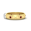 Load image into Gallery viewer, bezel-set-ruby-mens-wedding-band-in-yellow-gold-fdm1284grudr-nl-yg-hw