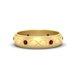 Load image into Gallery viewer, bezel-set-ruby-mens-wedding-band-in-yellow-gold-fdm1284grudr-nl-yg
