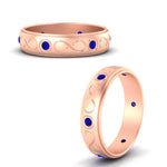 Load image into Gallery viewer, bezel-set-sapphire-mens-wedding-band-in-rose-gold-fdm1284gsablangle3-nl-rg

