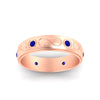 Load image into Gallery viewer, bezel-set-sapphire-mens-wedding-band-in-rose-gold-fdm1284gsablangle5-nl-rg