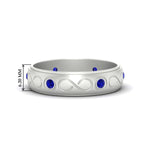 Load image into Gallery viewer, bezel-set-sapphire-mens-wedding-band-in-white-gold-fdm1284gsabl-nl-wg-hw
