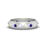 Load image into Gallery viewer, bezel-set-sapphire-mens-wedding-band-in-white-gold-fdm1284gsabl-nl-wg
