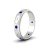 Load image into Gallery viewer, bezel-set-sapphire-mens-wedding-band-in-white-gold-fdm1284gsablangle2-nl-wg