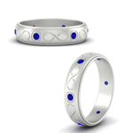 Load image into Gallery viewer, bezel-set-sapphire-mens-wedding-band-in-white-gold-fdm1284gsablangle3-nl-wg
