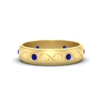 Load image into Gallery viewer, bezel-set-sapphire-mens-wedding-band-in-yellow-gold-fdm1284gsabl-nl-yg
