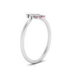 Load image into Gallery viewer, bezel-set-semi-mount-crown-pink-sapphire-engagement-ring-in-white-gold-FD1046SMRGSADRPIANGLE2-NL-WG.jpg?v=1766490477