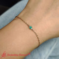 Thumbnail 3 - bezel-set-single-chain-emerald-bracelet-in-14k-rose-gold-fdbr9169-1
