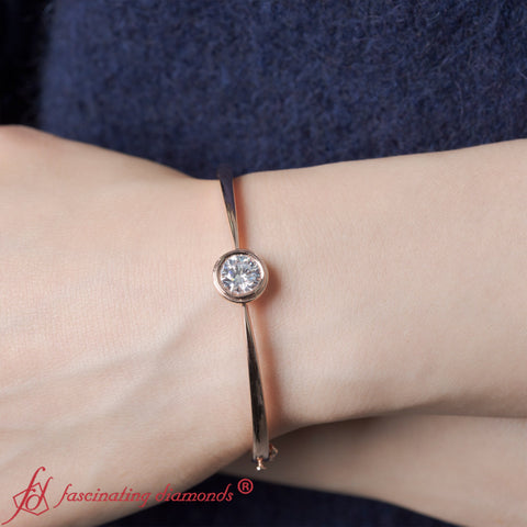 Bezel Set Bangle Bracelet