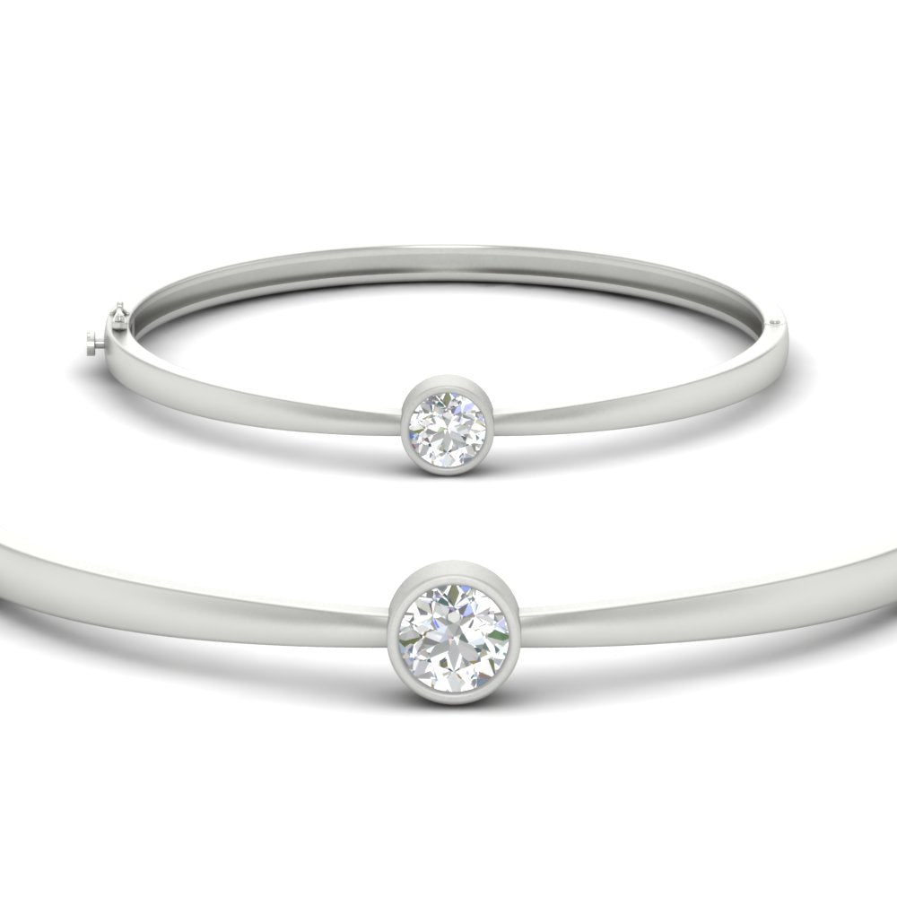 Bezel Set Bangle Bracelet