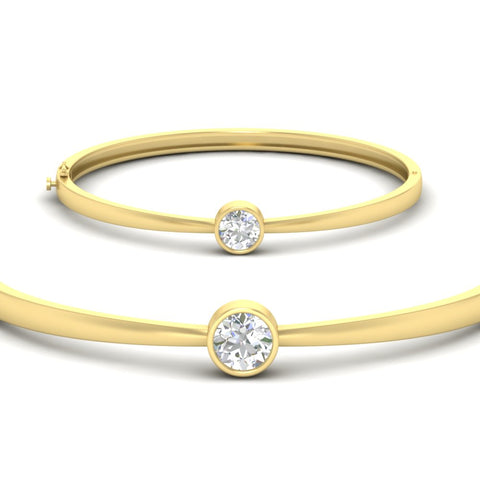 Bezel Set Bangle Bracelet