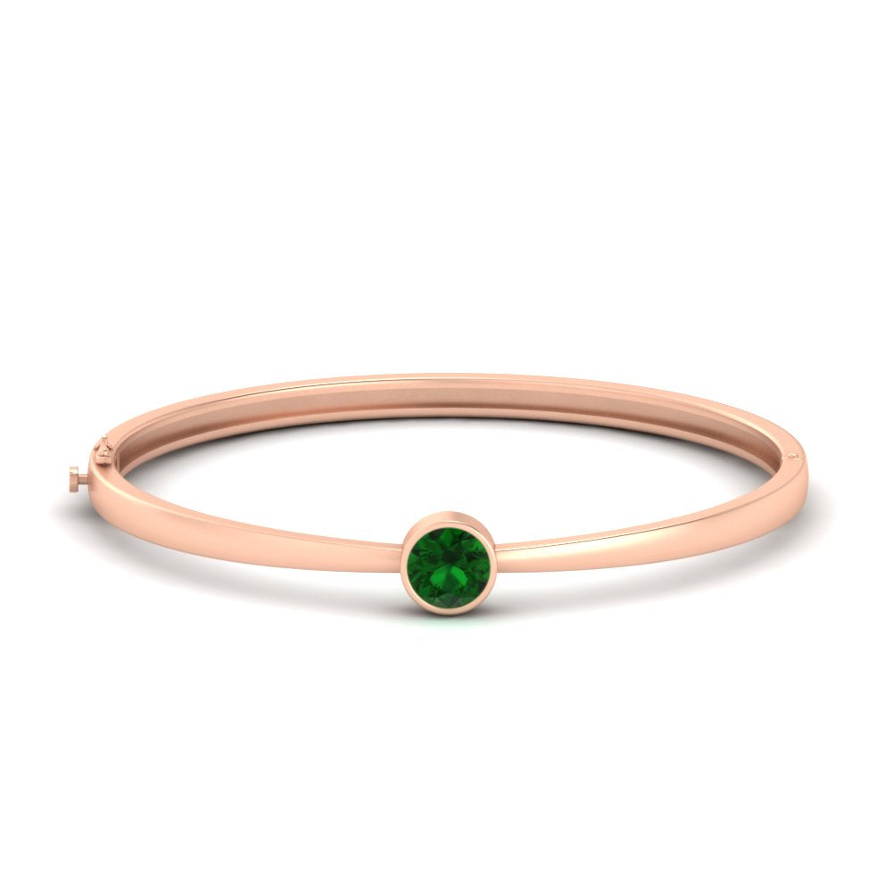 Bezel Set Bangle Bracelet