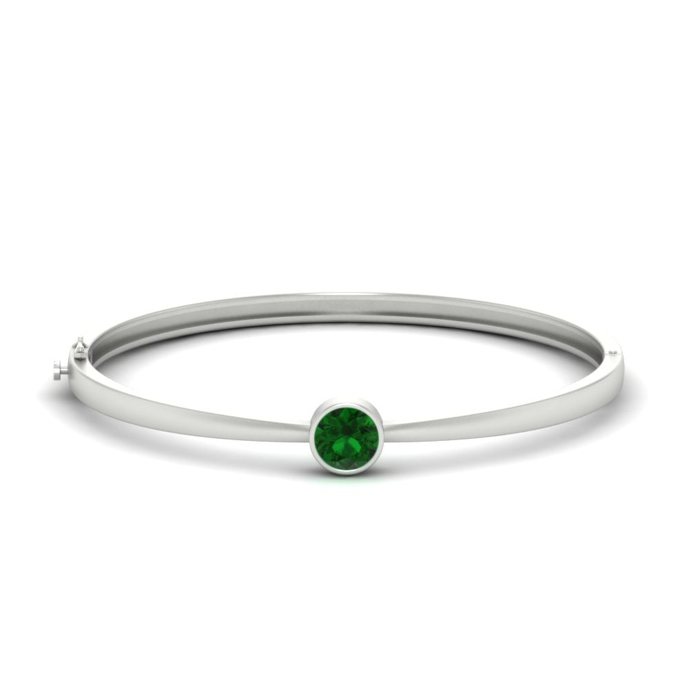 Bezel Set Bangle Bracelet