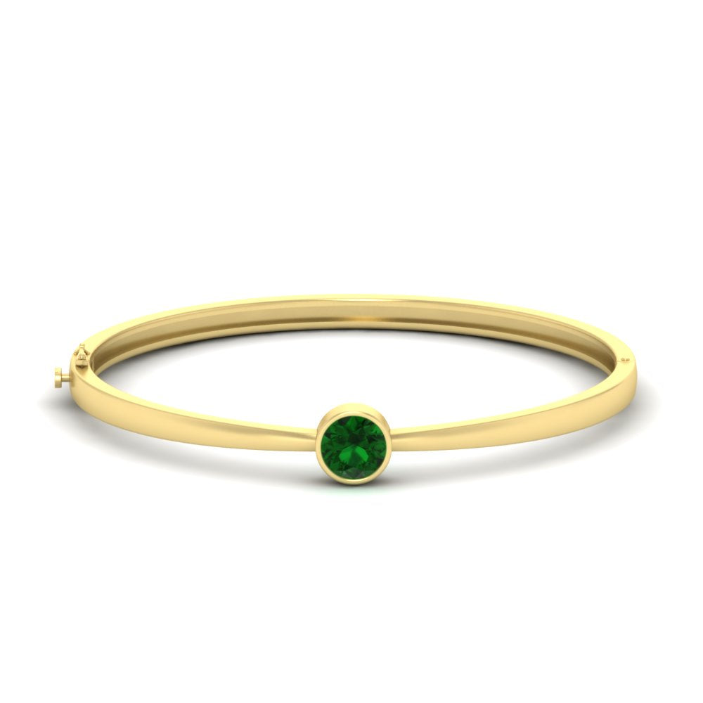 Bezel Set Bangle Bracelet