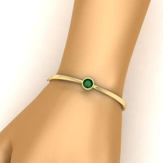 Bezel Set Bangle Bracelet