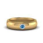 Load image into Gallery viewer, bezel-set-solitaire-mens-diamond-ring-with-blue-topaz-in-yellow-gold-fd123214bgicblto-nl-yg
