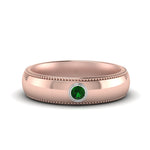 Load image into Gallery viewer, bezel-set-solitaire-mens-diamond-ring-with-emerald-in-rose-gold-fd123214bgemgr-nl-rg
