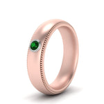 Load image into Gallery viewer, bezel-set-solitaire-mens-diamond-ring-with-emerald-in-rose-gold-fd123214bgemgr-nl-rg
