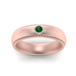 Load image into Gallery viewer, bezel-set-solitaire-mens-diamond-ring-with-emerald-in-rose-gold-fd123214bgemgr-nl-rg
