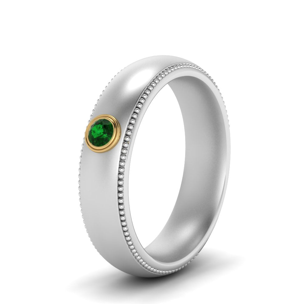 bezel-set-solitaire-mens-diamond-ring-with-emerald-in-white-gold-fd123214bgemgr-nl-wg