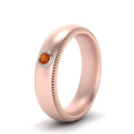 Load image into Gallery viewer, bezel-set-solitaire-mens-diamond-ring-with-orange-sapphire-in-rose-gold-fd123214bgsaor-nl-rg
