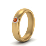 Load image into Gallery viewer, bezel-set-solitaire-mens-diamond-ring-with-orange-sapphire-in-yellow-gold-fd123214bgsaor-nl-yg

