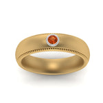 Load image into Gallery viewer, bezel-set-solitaire-mens-diamond-ring-with-orange-sapphire-in-yellow-gold-fd123214bgsaor-nl-yg
