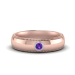 Load image into Gallery viewer, bezel-set-solitaire-mens-diamond-ring-with-purple-topaz-in-rose-gold-fd123214bgvito-nl-rg
