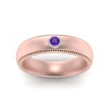 Load image into Gallery viewer, bezel-set-solitaire-mens-diamond-ring-with-purple-topaz-in-rose-gold-fd123214bgvito-nl-rg
