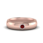 Load image into Gallery viewer, bezel-set-solitaire-mens-diamond-ring-with-ruby-in-rose-gold-fd123214bgrudr-nl-rg

