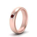 Load image into Gallery viewer, bezel-set-solitaire-mens-diamond-ring-with-ruby-in-rose-gold-fd123214bgrudr-nl-rg
