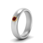 Load image into Gallery viewer, bezel-set-solitaire-mens-diamond-ring-with-ruby-in-white-gold-fd123214bgrudr-nl-wg
