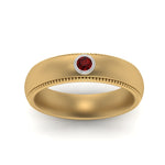 Load image into Gallery viewer, bezel-set-solitaire-mens-diamond-ring-with-ruby-in-yellow-gold-fd123214bgrudr-nl-yg
