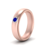 Load image into Gallery viewer, bezel-set-solitaire-mens-diamond-ring-with-sapphire-in-rose-gold-fd123214bgsabl-nl-rg
