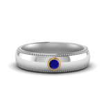 Load image into Gallery viewer, bezel-set-solitaire-mens-diamond-ring-with-sapphire-in-white-gold-fd123214bgsabl-nl-wg
