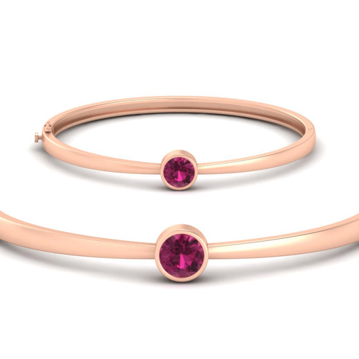 Bezel Set Bangle Bracelet