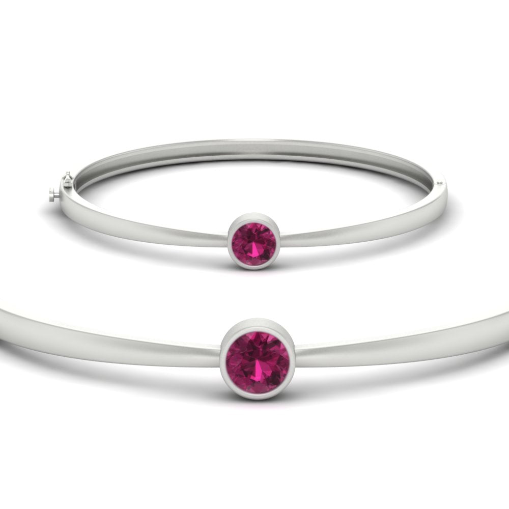 Bezel Set Bangle Bracelet