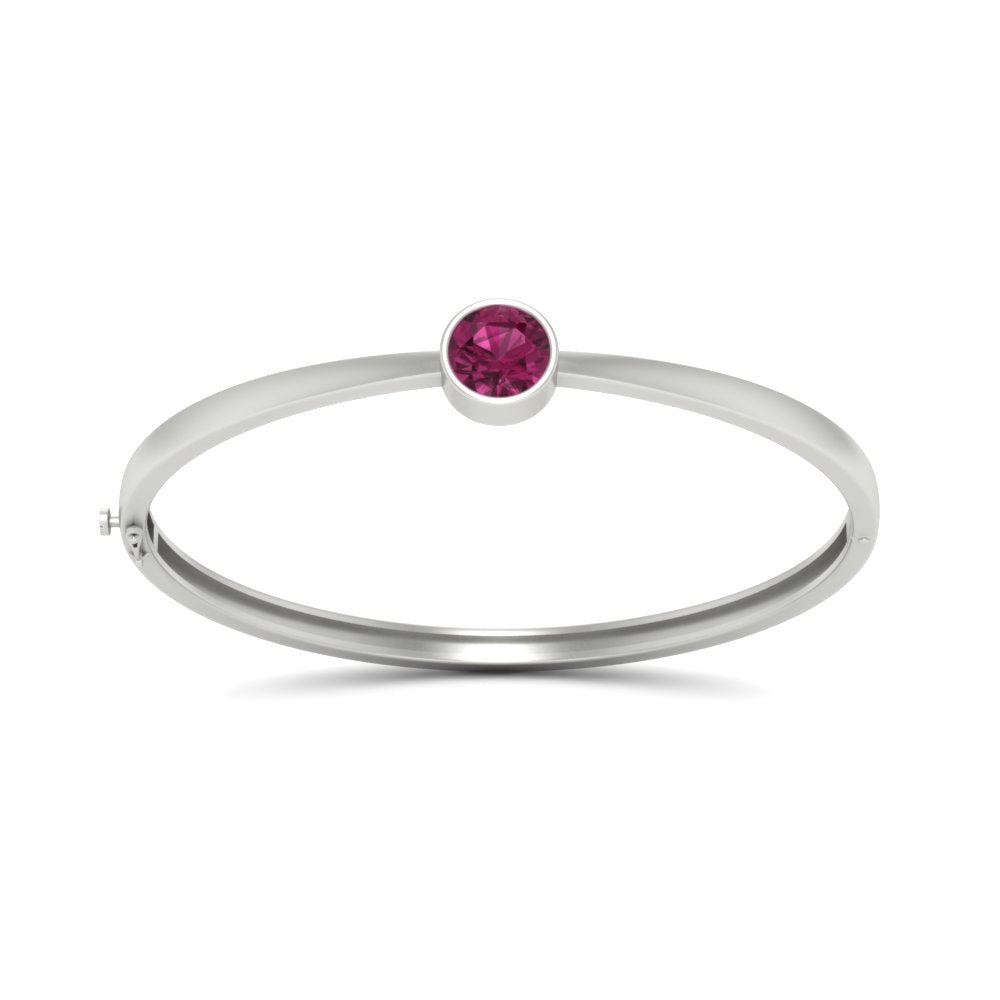 Bezel Set Bangle Bracelet