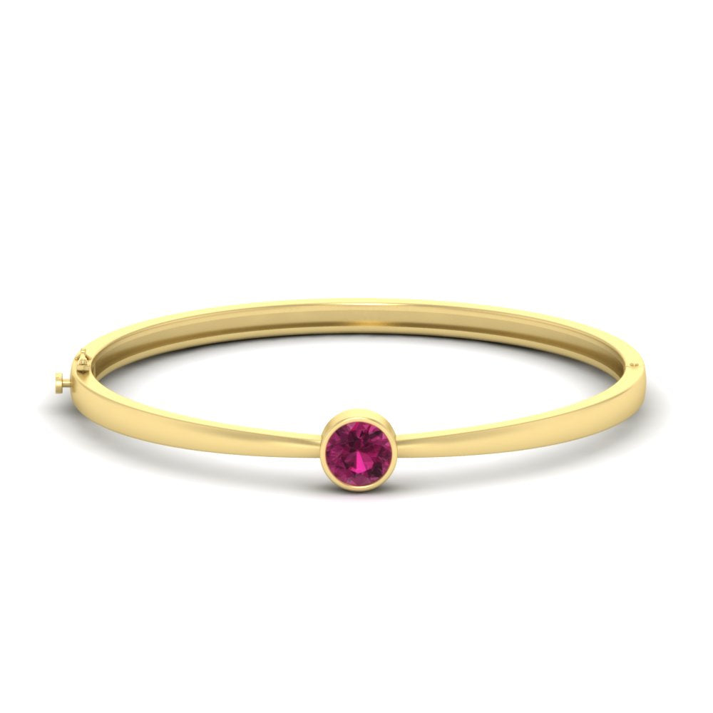 Bezel Set Bangle Bracelet