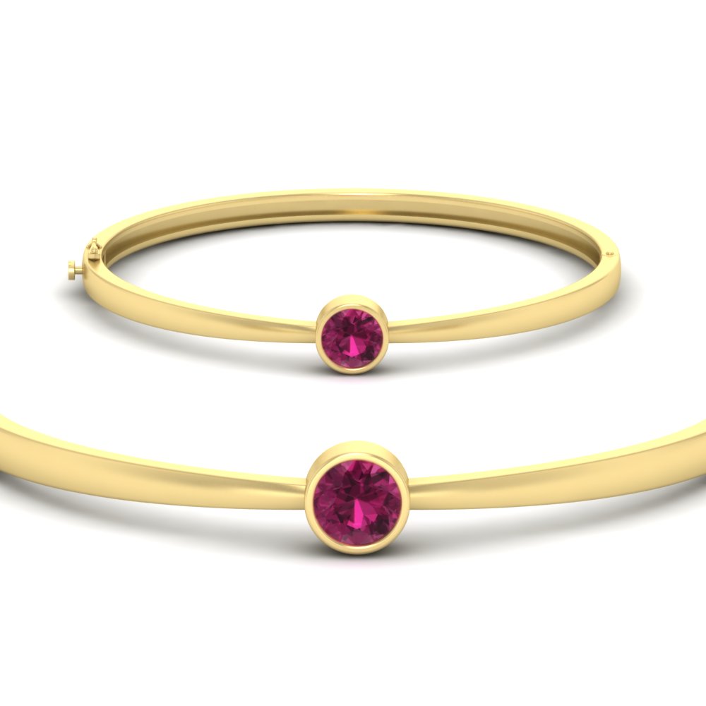 Bezel Set Bangle Bracelet