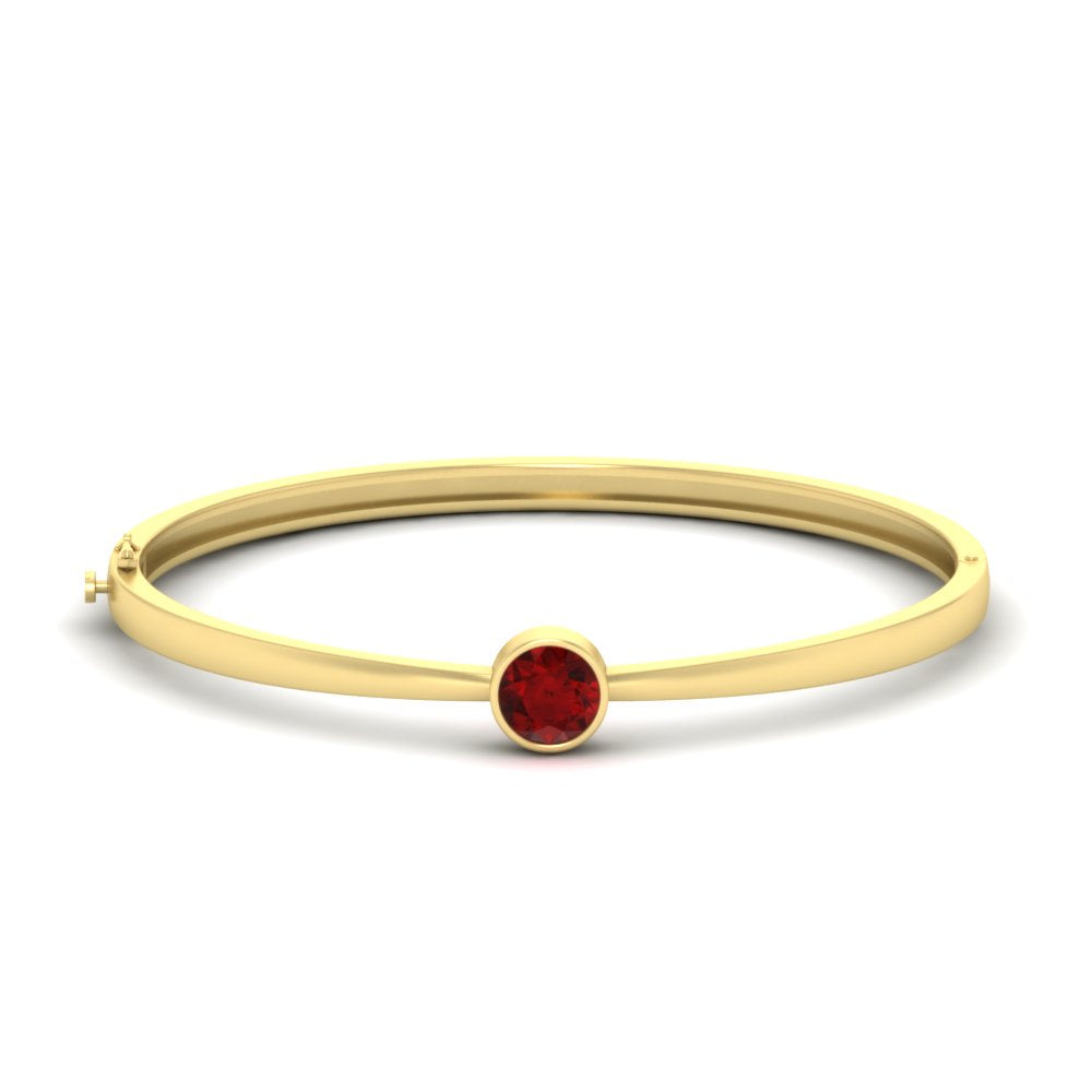 Bezel Set Bangle Bracelet