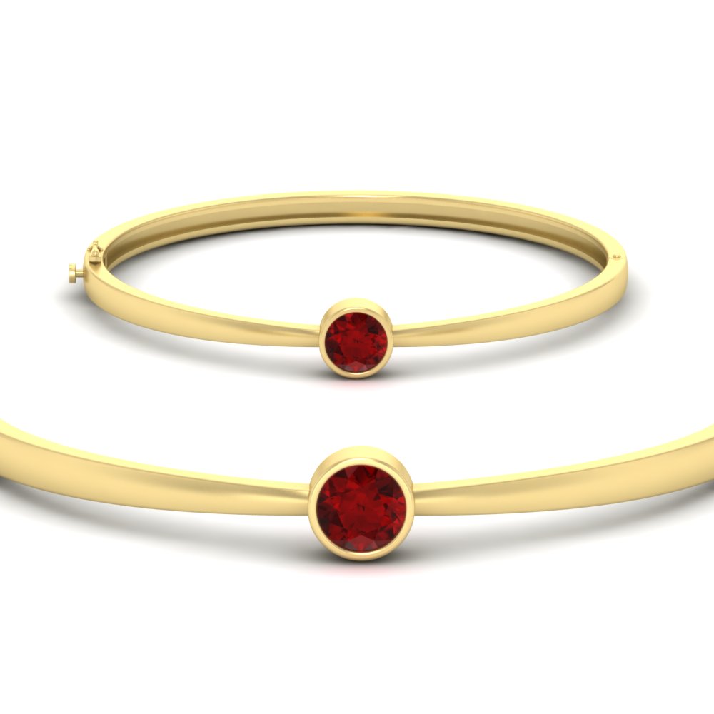 Bezel Set Bangle Bracelet