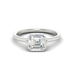 Load image into Gallery viewer, Split Shank Asscher Cut Bezel Set Solitaire Ring
