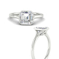 Thumbnail 4 - Split Shank Asscher Cut Bezel Set Solitaire Ring