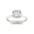 Thumbnail 3 - Split Shank Asscher Cut Bezel Set Solitaire Ring