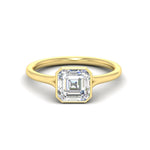 Load image into Gallery viewer, Split Shank Asscher Cut Bezel Set Solitaire Ring
