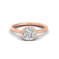 Thumbnail 10 - Split Shank Cushion Cut Bezel Set Solitaire Ring
