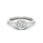 Load image into Gallery viewer, Split Shank Cushion Cut Bezel Set Solitaire Ring
