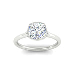 Load image into Gallery viewer, Split Shank Cushion Cut Bezel Set Solitaire Ring
